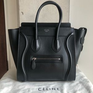 Celine black Micro Luggage Tote